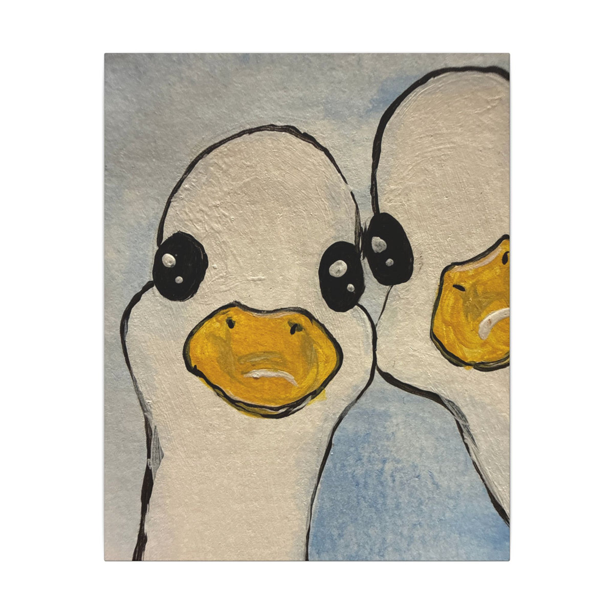 Vertical Canvas Print, 8×10" to 16×20" Two Ducks | Original Art