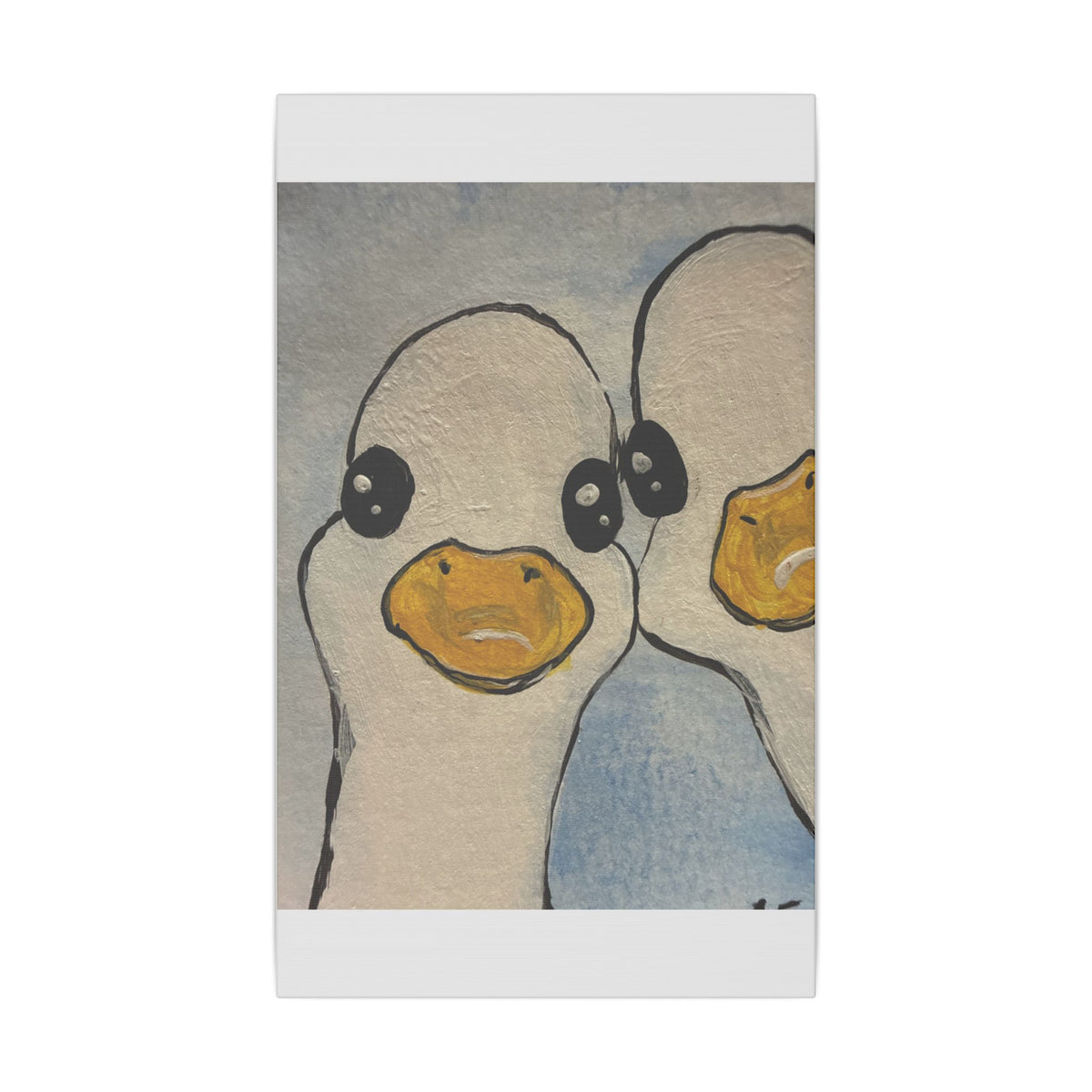 Vertical Canvas Print, 8×10" to 16×20" Two Ducks | Original Art