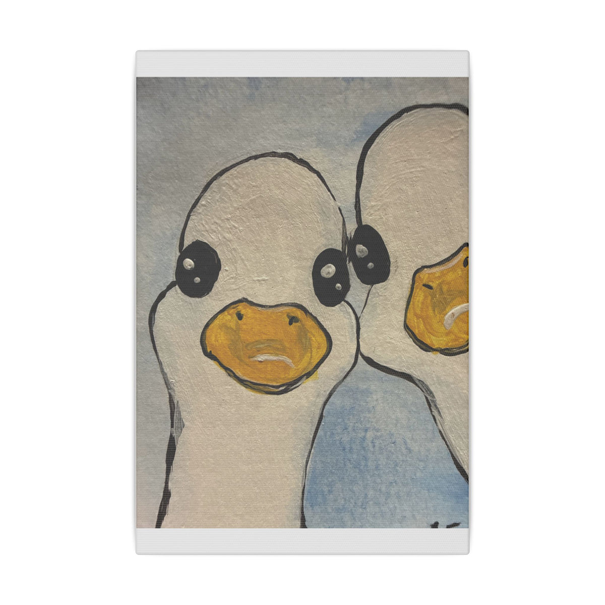 Vertical Canvas Print, 8×10" to 16×20" Two Ducks | Original Art