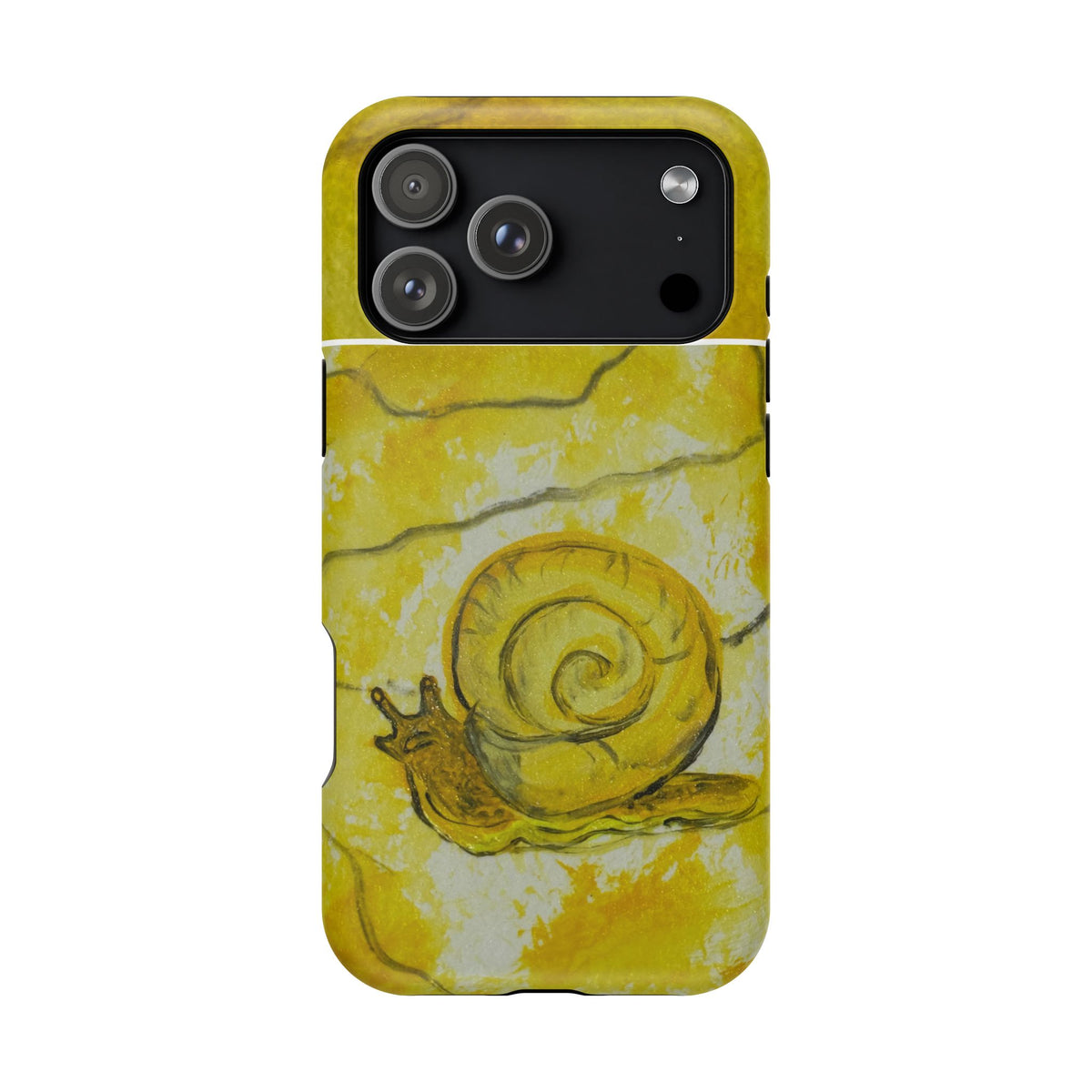 Magnetic Impact-Resistant Phone Case, Yellow Snail| Original Art